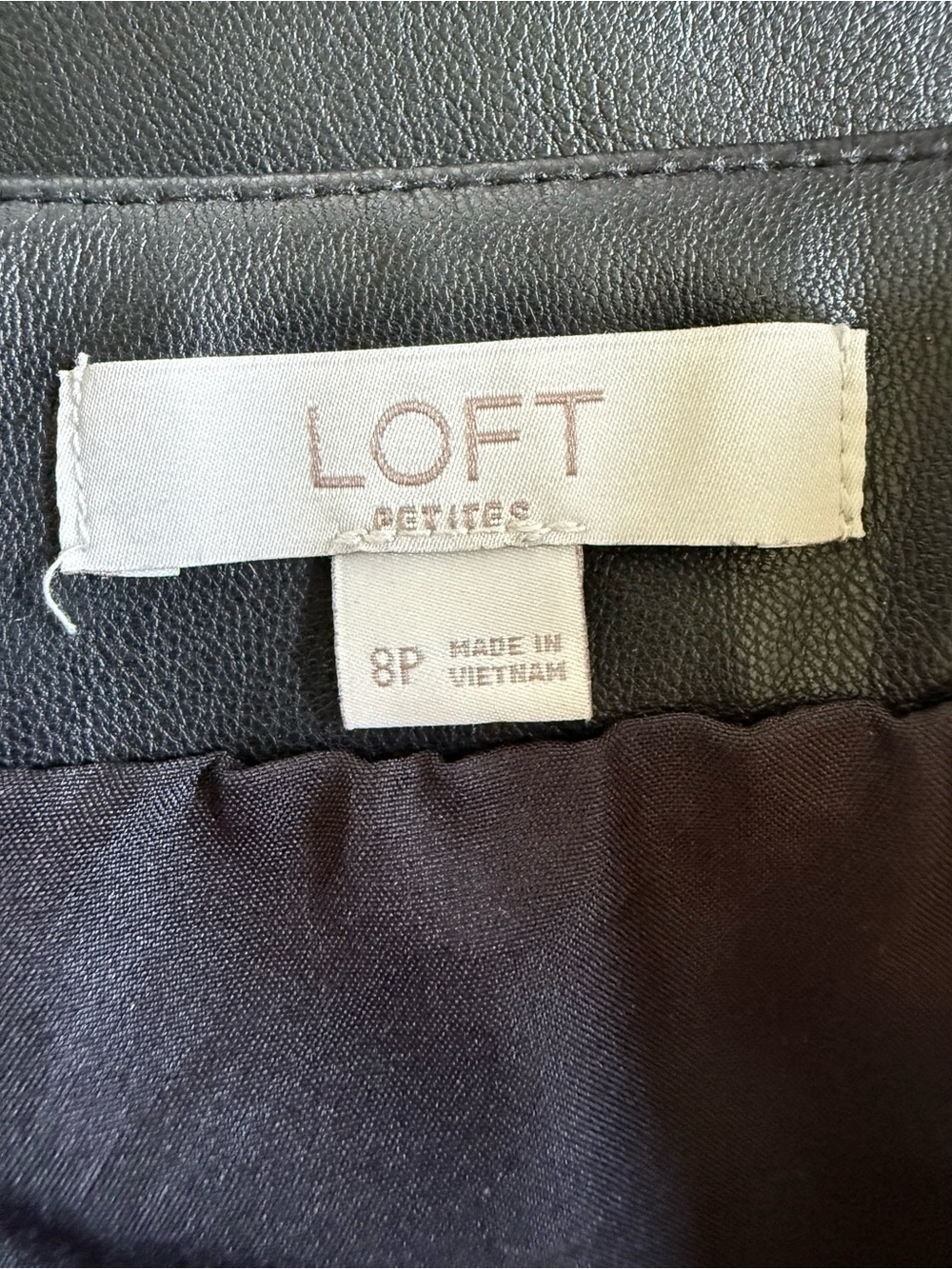 LOFT Black Faux Leather Button-Front Mini Skirt - Picture 7 of 12